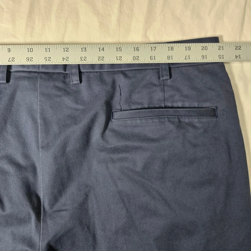 Orvis Mens 42x30 Flat Front Chino Pants Navy Blue Straight Leg Trousers see pic*